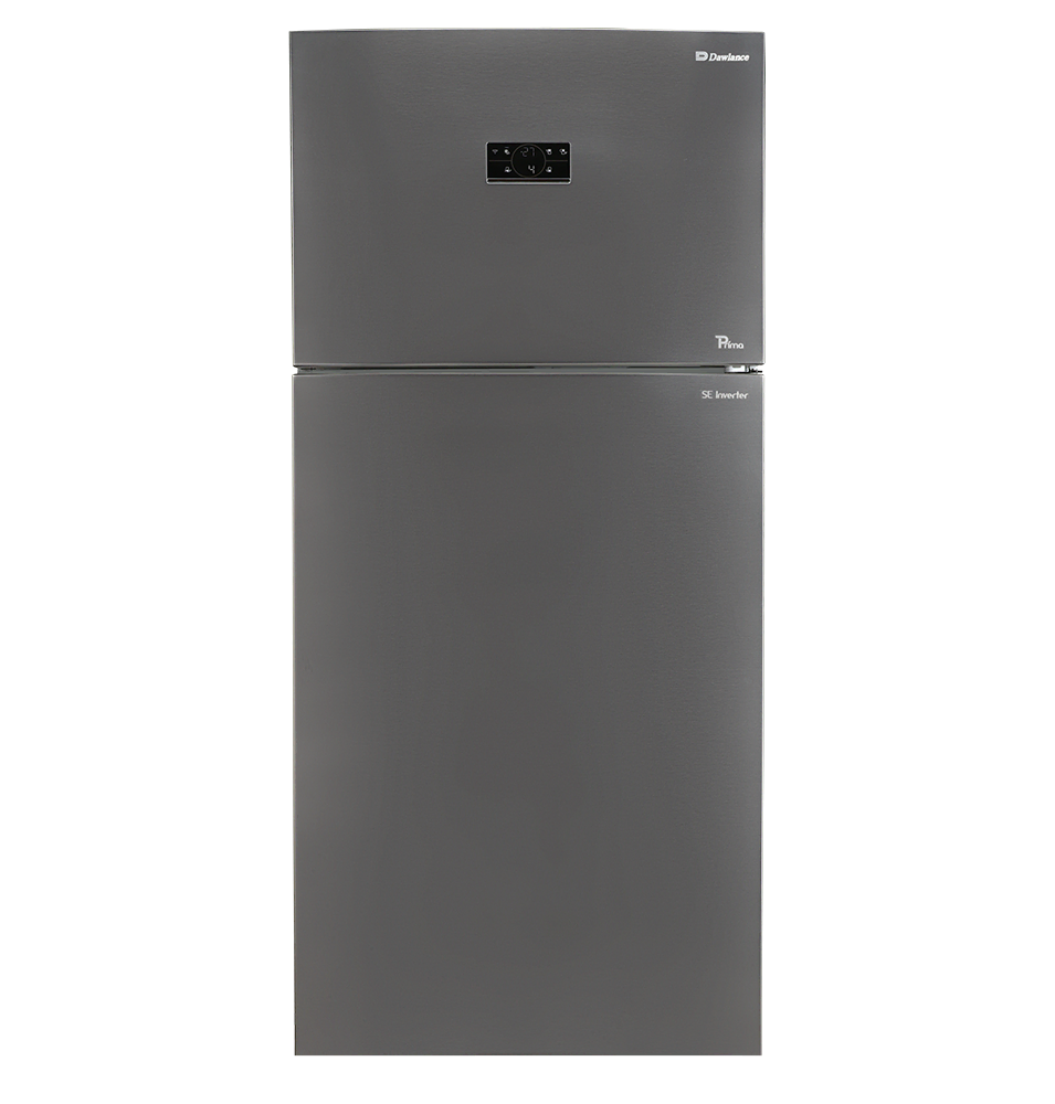 Dawlance DTM 8365 Inox Inverter Refrigerator front view, no frost technology