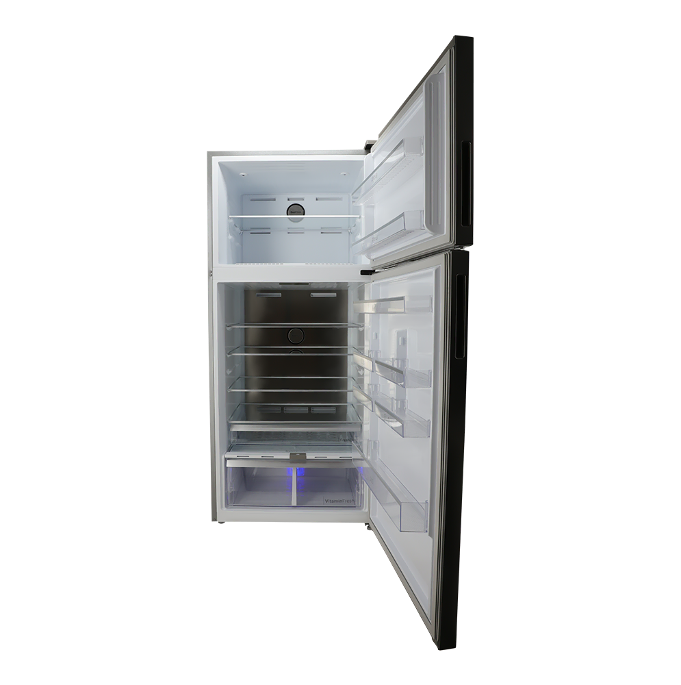 Side view of Dawlance DTM 8365 Inox Inverter refrigerator with modern finish